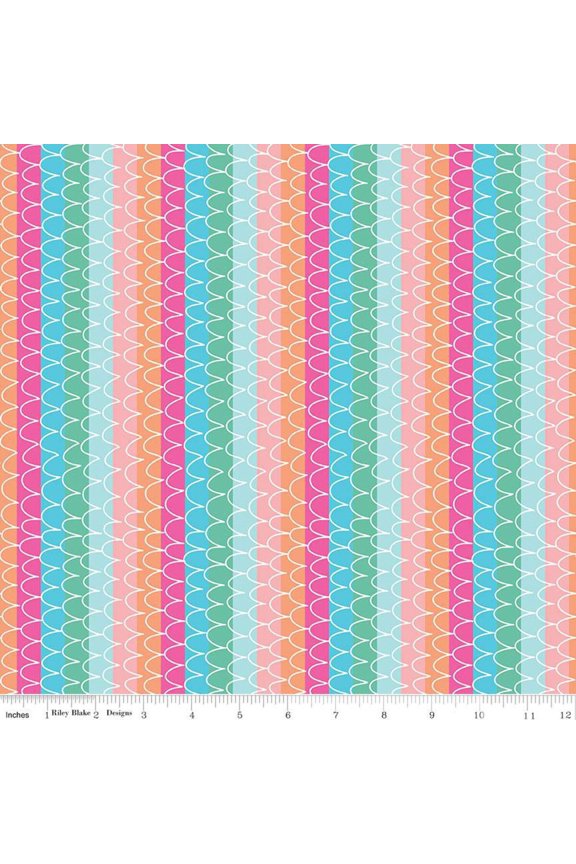 Handmade Placemat Or Table Runner Mer-Mazing Scale Stripes Multi