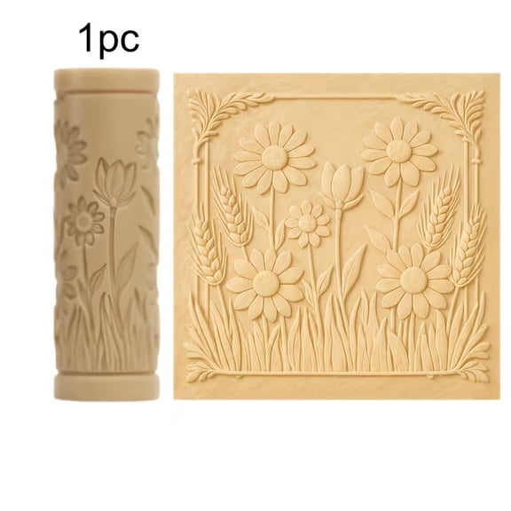 Handmade Plum Texture Roller - Plastic Embossing Tool for Polymer Clay and Ceramic Crafts