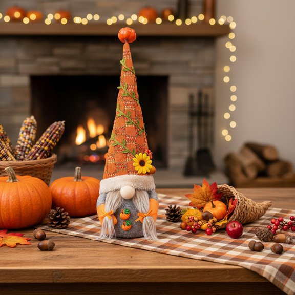 Handmade Plush Gnomes for Halloween & Thanksgiving Decor, Cute Pumpkin Faceless Doll, Hanging Harvest Festival Elf Decoration for Home Party Favor