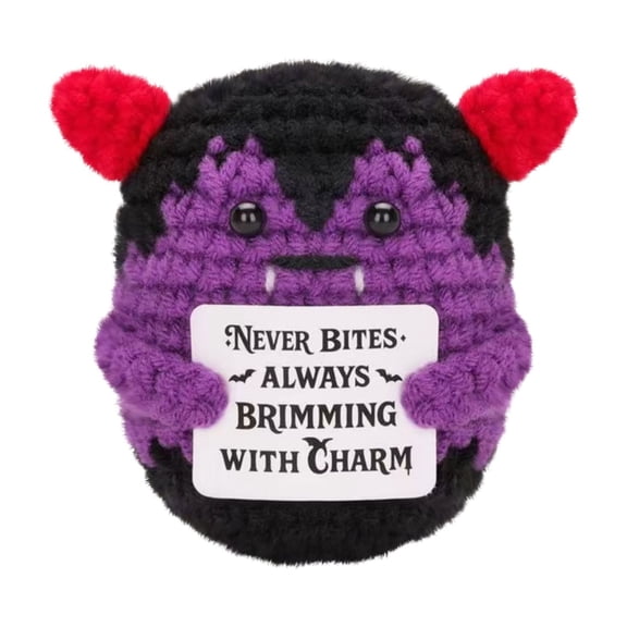 Handmade Plush Toy Soft Crochet Stuffed Doll Adorable Vampire Design Unique Collectible Gift for Adults and Adults