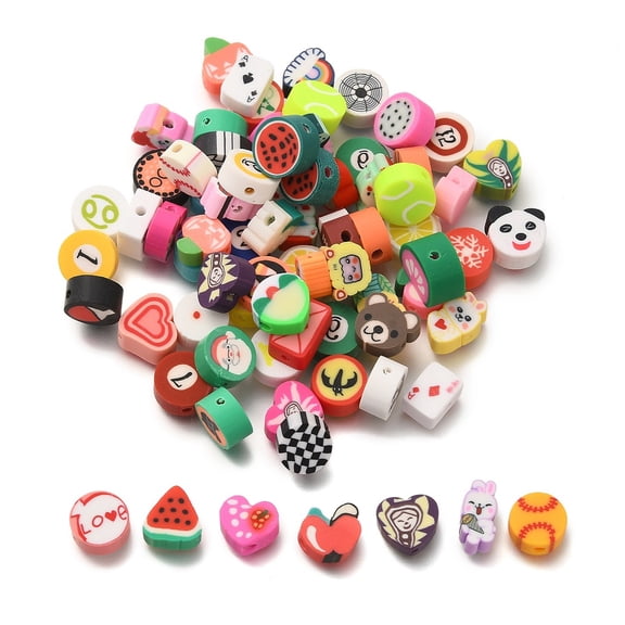 Handmade Polymer Clay Beads Mixed Shapes 8~11.5x5.5~10x4~4.5mm Hole: 1.6~2mm