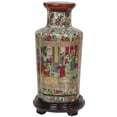 thumbnail image 1 of Handmade Porcelain 12-inch Rose Medallion Vase (China), 1 of 5