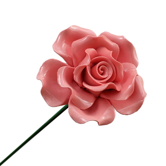 Handmade Porcelain 3D Ceramic Rose – Eternal Flower for Home & Office Décor, Creative Desktop Vases, Exquisite Ceramic Decoration, Ideal Gift for Special Occasions