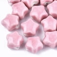 thumbnail image 1 of Handmade Porcelain Beads Bright Glazed Porcelain Star Pink 15~16x15.5~17x12~12.5mm Hole: 2~2.5mm, 1 of 2