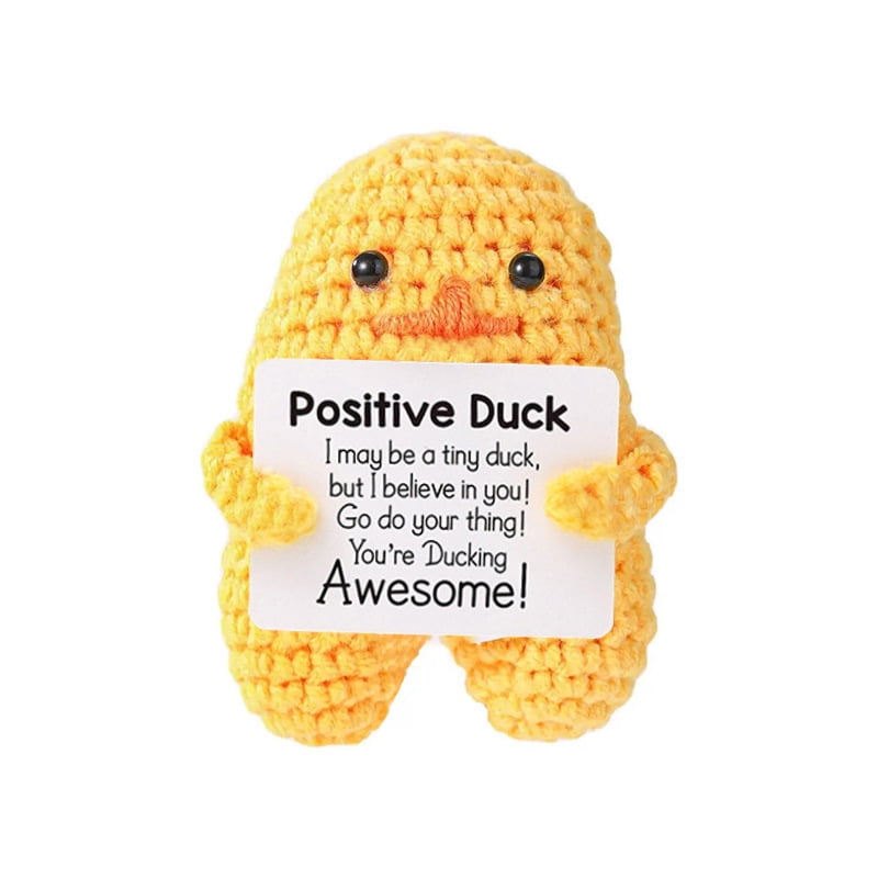 Handmade Positive Animal Crochet Gift - Inspirational Emotional Support Knit Decor For Women, Teachers, Moms, Friends