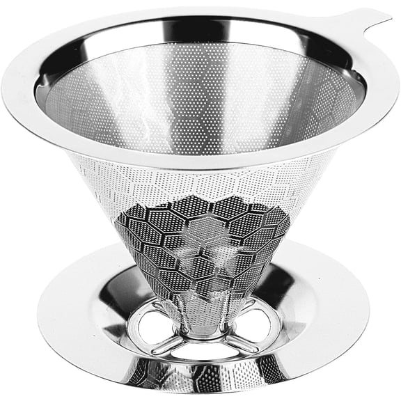 Handmade Pour Over Ceramic Coffee Dripper - Authentic Brewing Experience for Camping, Office, and Home (Black)