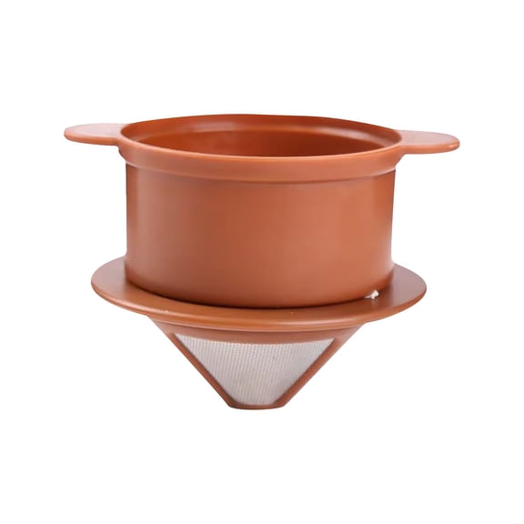 Handmade Pour over Ceramic Coffee Dripper - Authentic Brewing Experience for Camping, Office, and Home (Coffee Brown)