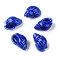 thumbnail image 1 of Handmade Printed Porcelain Beads Strand Conch Shape Medium Blue 20~21x13~14x11.5~12mm Hole: 1.4mm about 18pcs/strand 14.17''(36cm), 1 of 4