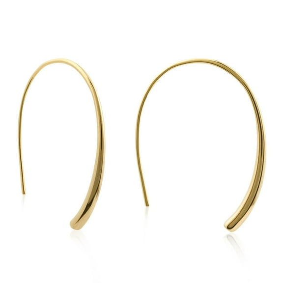 Handmade Pull Through Earrings 925 Sterling Silver Earrings Hypoallergenic Open Hoops Drop Dangle Threader Earrings for Women Trendy Fashion