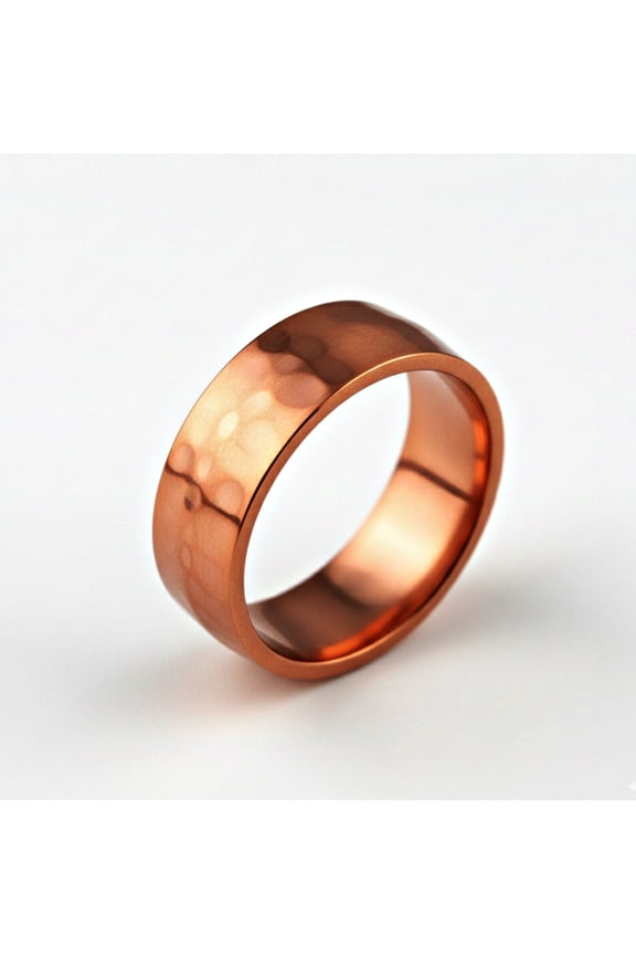 Handmade Pure Copper Band Ring, Minimalist Hammered Promise Band, Simple Everyday Wear Ring