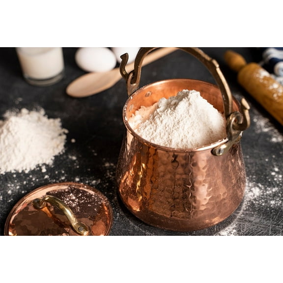 Handmade Nickel Colour Solid Copper Canister with Lid | Coffee Tea Flour Food Safe Storage Box | Vintage Copper Jar 4L