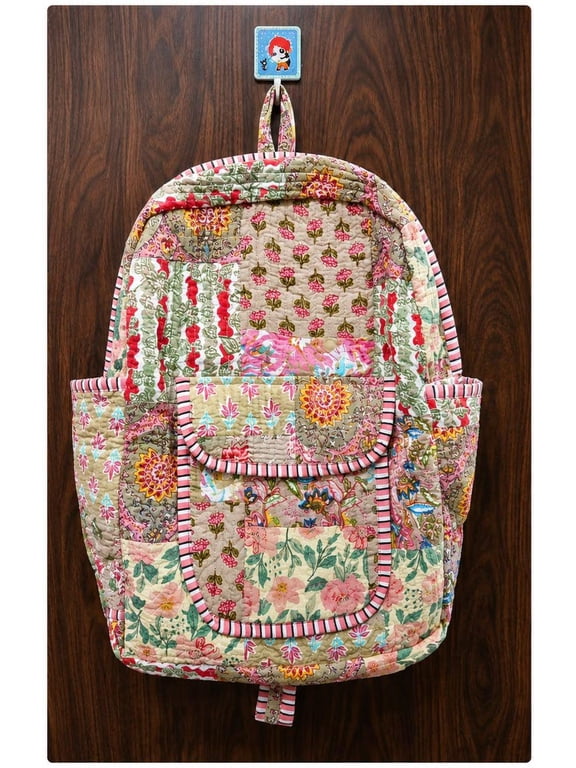 Handmade Quilted Floral Backpack | Boho Patchwork Backpack | Cottagecore Fabric Bag | Lightweight Everyday Backpack | Gift for Her