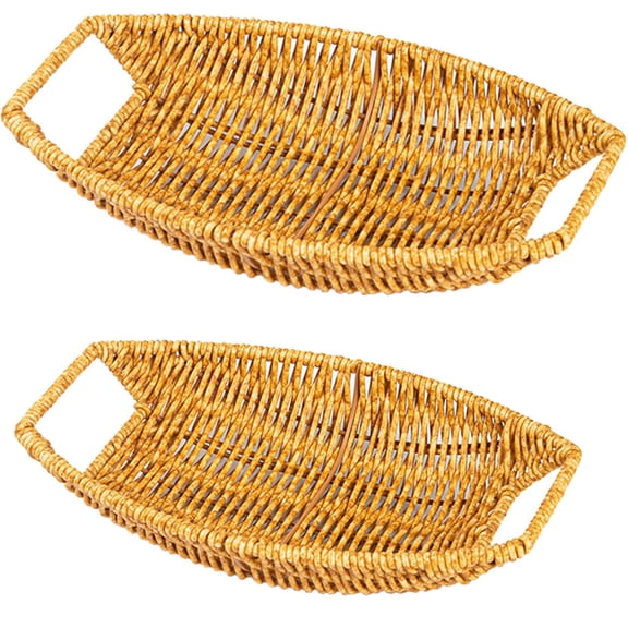 Handmade Rattan Bread Baskets,Happon Round Wicker Fruit Serving Storage Bowls,Natural Woven Decorative Kitchen Counter Organizing for Home, Kitchen, Restaurant