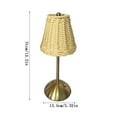 thumbnail image 1 of Handmade Rattan LED Table Lamp - Gold - Tone Touch Dimmer Portable Rechargeable Lamp, Soft Ambient Light for Living Room, Bedroom & Study, Stylish Indoor Decor for Modern Home, White, 12.2*5.32in, 1 of 7