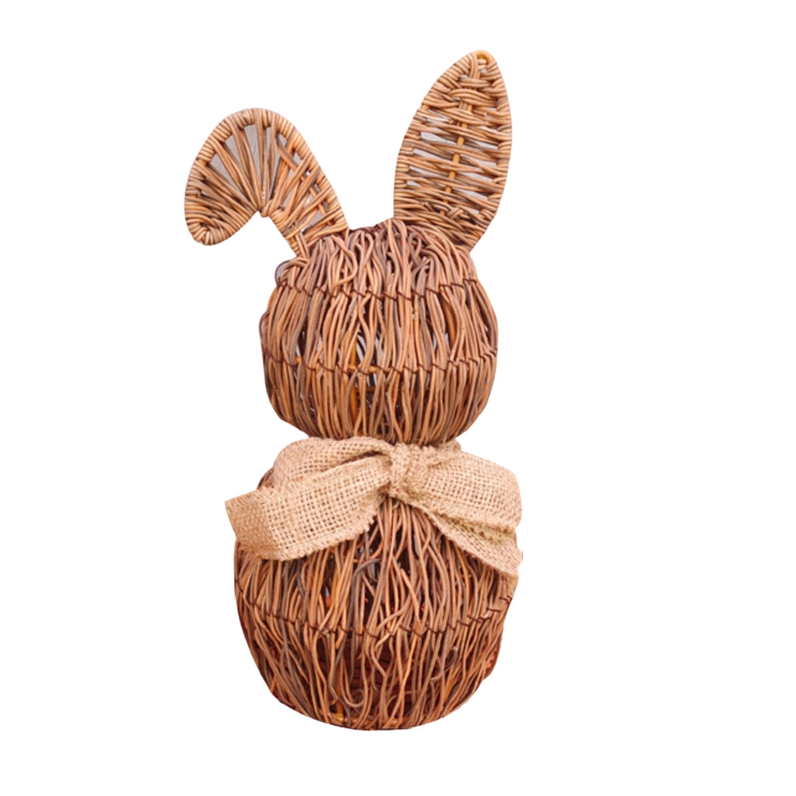 Handmade Rattan Rabbit Figurine, Woven Easter Decoration For Home And ...