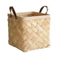 thumbnail image 1 of Handmade Rattan Storage Container Storage Basket Houseware Storage Basket Wooden Woven Storage Basket with Handle, 1 of 8