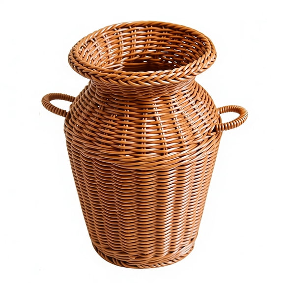 Rattan Weaving Creative Vases, 9" Decorative Flower Basket Rattan Vases, Multipurpose Hand Woven Vases Decor for Living Room Homes, Restaurants, Hotels Offices Decor