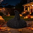 thumbnail image 1 of Handmade Rattan Woven Witch Hat Halloween Decor, Natural Straw Craft Hat Ornament, Rustic Farmhouse Spooky Decor for Tabletop Shelf Mantel Porch Fall Home Decoration Display Prop, Black, 1 of 4