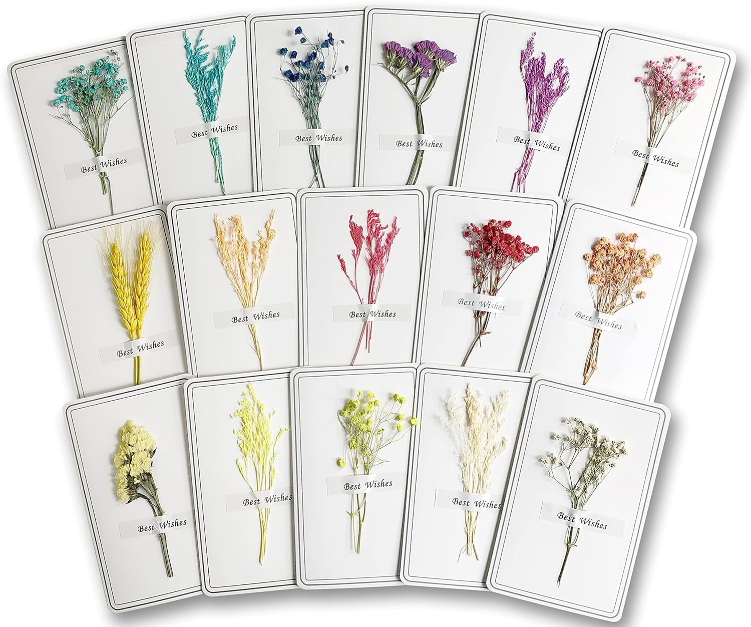 Handmade Real Flower Greeting Cards For All Occasions With Envelopes, Great For Personalized Thinking of You Cards, Unique Thank You Cards, Cute Note Cards
