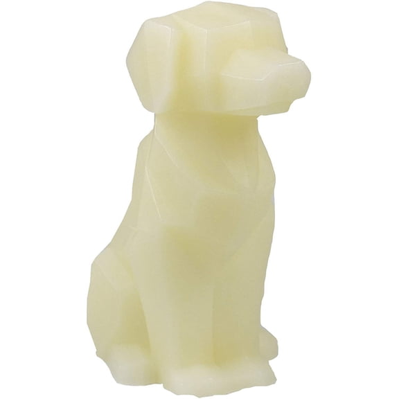 Handmade Real Wax Unscented Minimalistic Dog Shaped Battery Operated Flameless LED Candle Kids’ Children’s Room Nursery Animal Night Light Decorative Table Lamp Centerpiece with Timer Home Decor Ivory