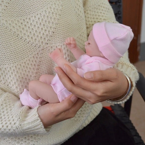 Handmade Reborn Dolls 10 Inch Newborn Baby Girl Doll Closed Eyes Washable Poseable Toy for Girls
