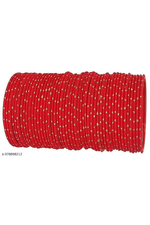 Handmade Red Color 36 PCS Spark Metal bangle bracelet For Girls Made In India High Quality Metal Bangles Set