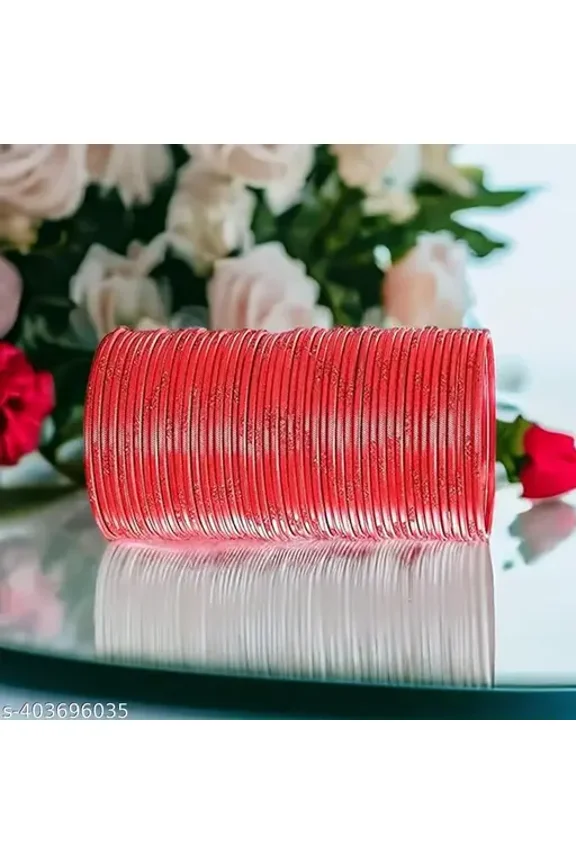 Handmade Red Color New 36 PCS Metal bangle bracelet For Girls Made In India High Quality Metal Bangles Set For Girls And Women