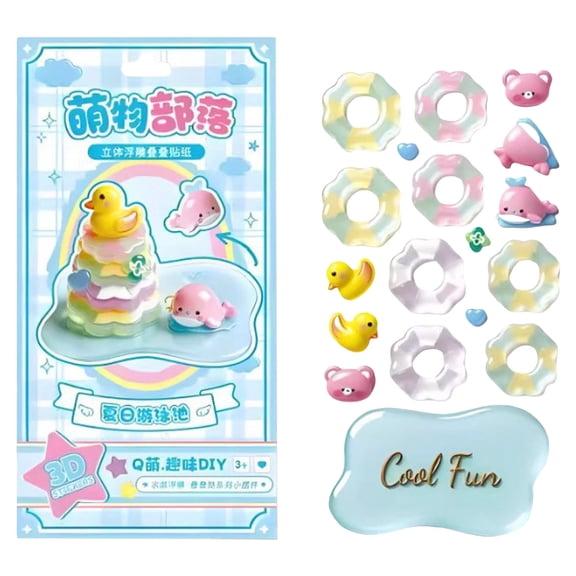 Handmade Relax DIY Stickers Crystal Stacked 3D Building Stickers Multi Style Cartoon Scene Stickers