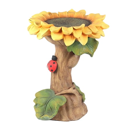 Handmade Resin Bird Bath Outside Garden Flower Statue Bird Feeder