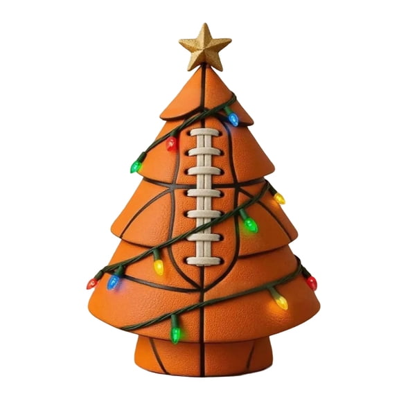 Handmade Resin Football Christmas Ornament for Sports Fans, Festive Tree & Home Holiday Decorations