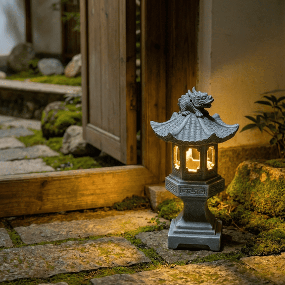 Unbranded Resin Garden Lantern Luminar Outdoor - Warm Light, Rust Resistant, Solar Powered