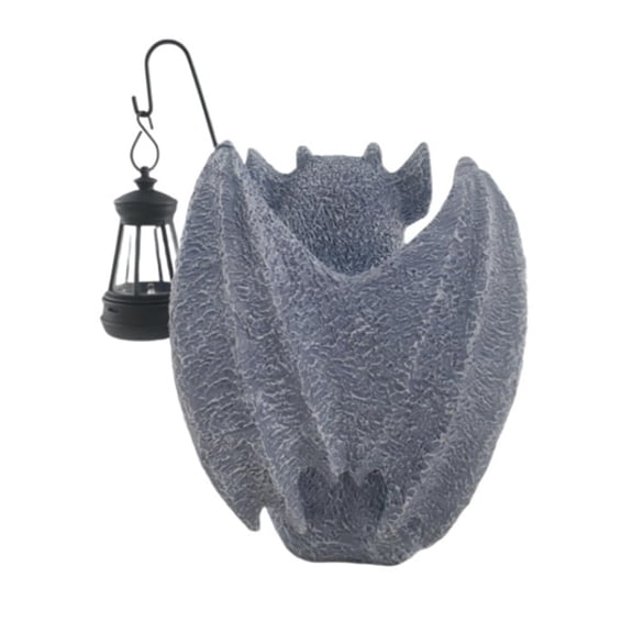 Handmade Resin Gargoyle Statue with Solar Light 8.26 Inch Garden Ornament