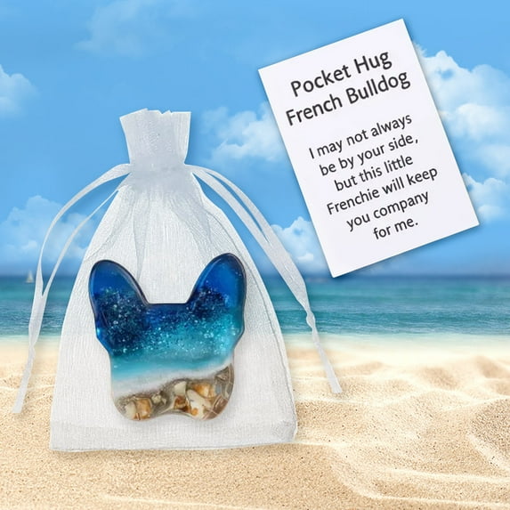 Handmade Resin Pocket Hug Ornaments with Inspirational Cards, Cute Animal Keepsakes for Office Desk Decor, Emotional Support Gifts and Daily Comfort Tokens
