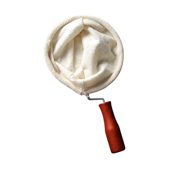 Handmade Reusable Flannel Coffee Filter Cloth, Pour Over Coffee Filter with Wood Handle for Manual Brewing,10x19cm