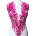 thumbnail image 1 of Handmade Rhinestone Applique: 3D Lace Applique Beaded Embroidered Trim - Bodice Applique, Rhinestone Fabric Patches for Sewing Clothes Wedding Bridal Dress Decorative (Rose Red), 1 of 9
