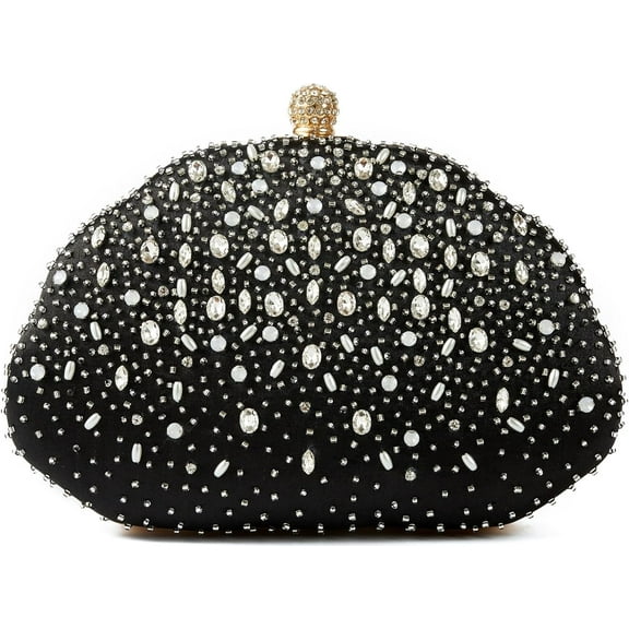 Handmade Rhinestone Clutch Purses for Women Top-handle Evening Bag Wedding Formal Crystal Diamond Detachable Crossbody Bag