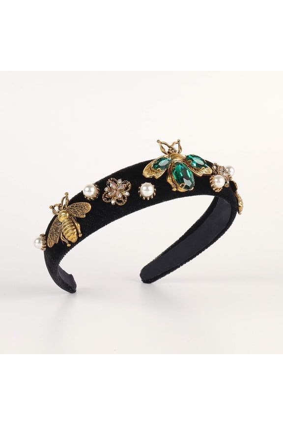 Handmade Rhinestone Velvet Padded Headbands for Women,Luxury Vintage Princess Crowns,Fashion Birthday Crowns for Women.