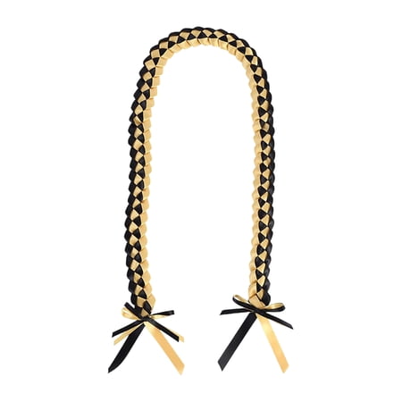 Handmade Ribbon Graduation Lei – Wearable Double Necklace with Bow Closure for School College High School Party, Unisex Graduation Gift