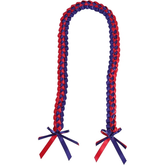 Handmade Ribbon Rope Class of 2025 School College High School Graduation Double Braided Necklace Leis Congratulation Party Gifts Bow Closure Jewelry for Women Men