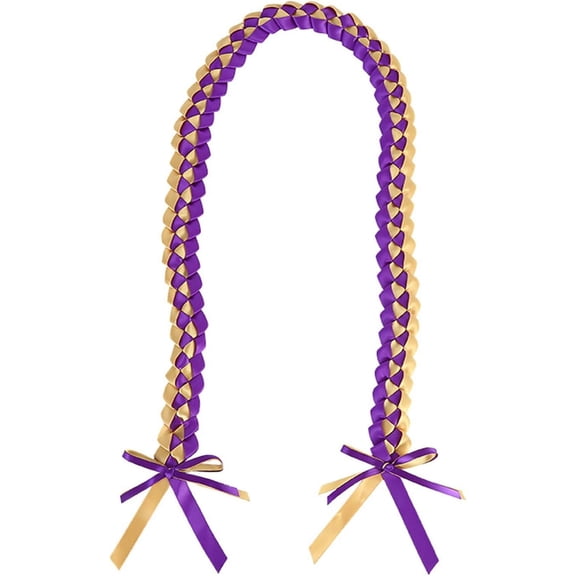 Handmade Ribbon Rope Class of 2025 School College High School Graduation Double Braided Necklace Leis Congratulation Party Gifts Bow Closure Jewelry for Women Men