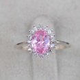 thumbnail image 1 of Handmade Ring, pink sapphire Ring, anniversary ring, pink stone Ring, oval shaped Ring, sterling silver Ring, September birthstone Ring, 1 of 3