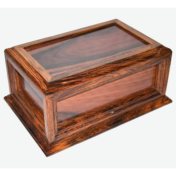 Handmade Rosewood Wooden Urns for Human Ashes Adult Large - Wooden Box Funeral Cremation Urns for Ashes Engraving (Rosewood, 11" x 7" x 5.5" - 260 lb or 117 kg)