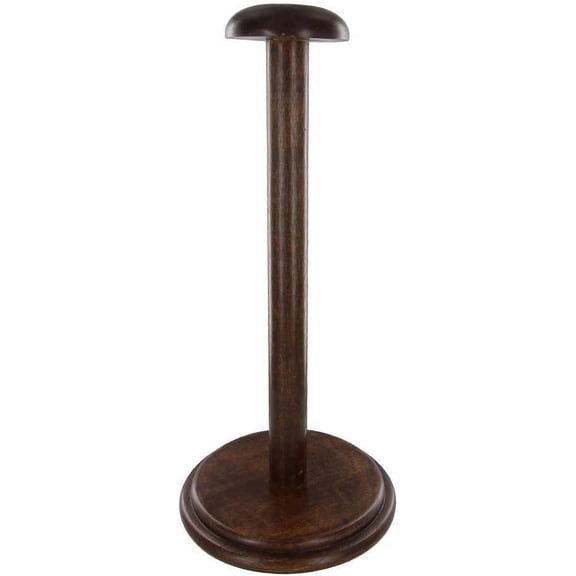 Handmade Round Base Wooden Helmet Stand Display