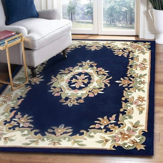 Handmade Royal Aubusson Wool Area Rug made by Imorted Premium Wool Rug Unique Modern Design Carpet for Living room, Bedroom and Dining room - 8 x 10