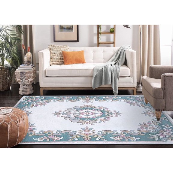 Handmade Royal Aubusson Wool Area Rug made by Imorted Premium Wool Rug Unique Modern Design Carpet for Living room, Bedroom and Dining room
