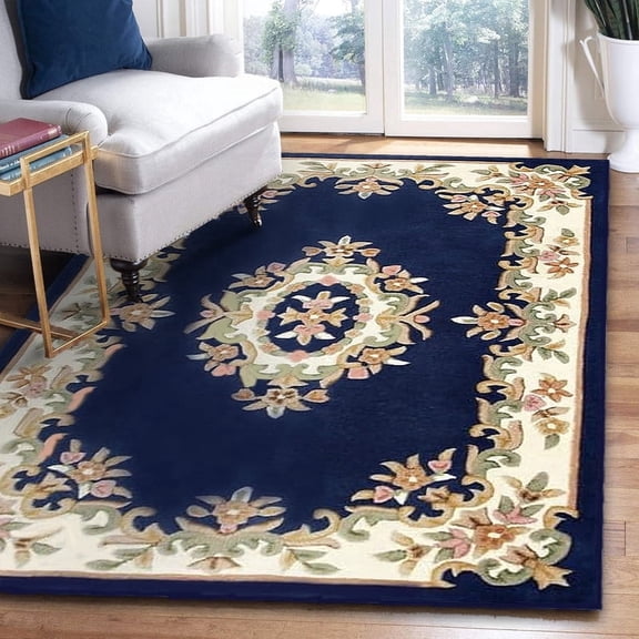 Handmade Royal Aubusson Wool Area Rug made by Imorted Premium Wool Rug Unique Modern Design Carpet for Living room, Bedroom and Dining room