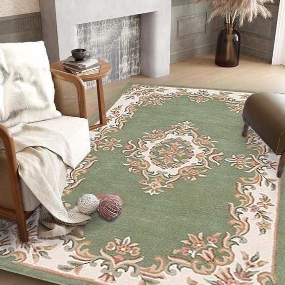 Handmade Royal Aubusson Wool Area Rug made by Imorted Premium Wool Rug Unique Modern Design Carpet for Living room, Bedroom and Dining room