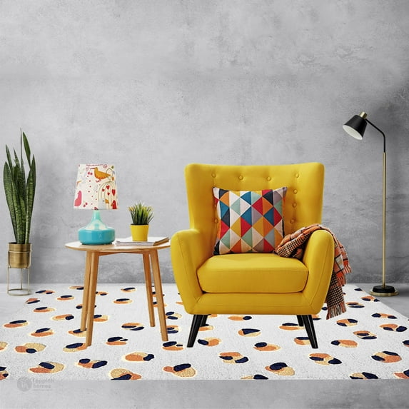 Handmade Rug, White Carpet 12x12, Living room, Dinning room, Tufted Rugs, Geometric Carpet