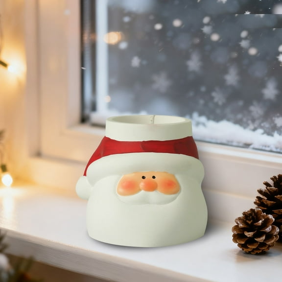 Handmade Santa Scented Candle Cups, Festive Aromatherapy Decor for Christmas, Holiday Home Decoration & Gift Red