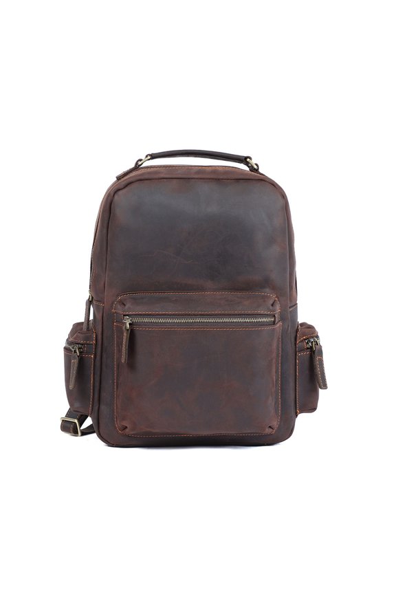 Handmade Schoolbag Large Capacity Computer,Brown